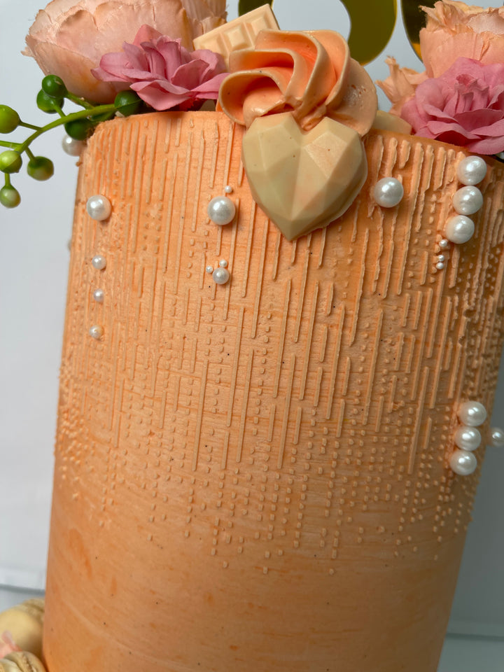 Tall elegant celebration cake